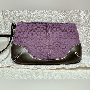 Coach Vintage Purple Mini Signature Wristlet